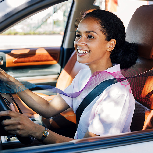 Woman Driving and Listening